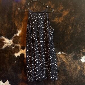 by & by Navy and White Polka Dot Dress